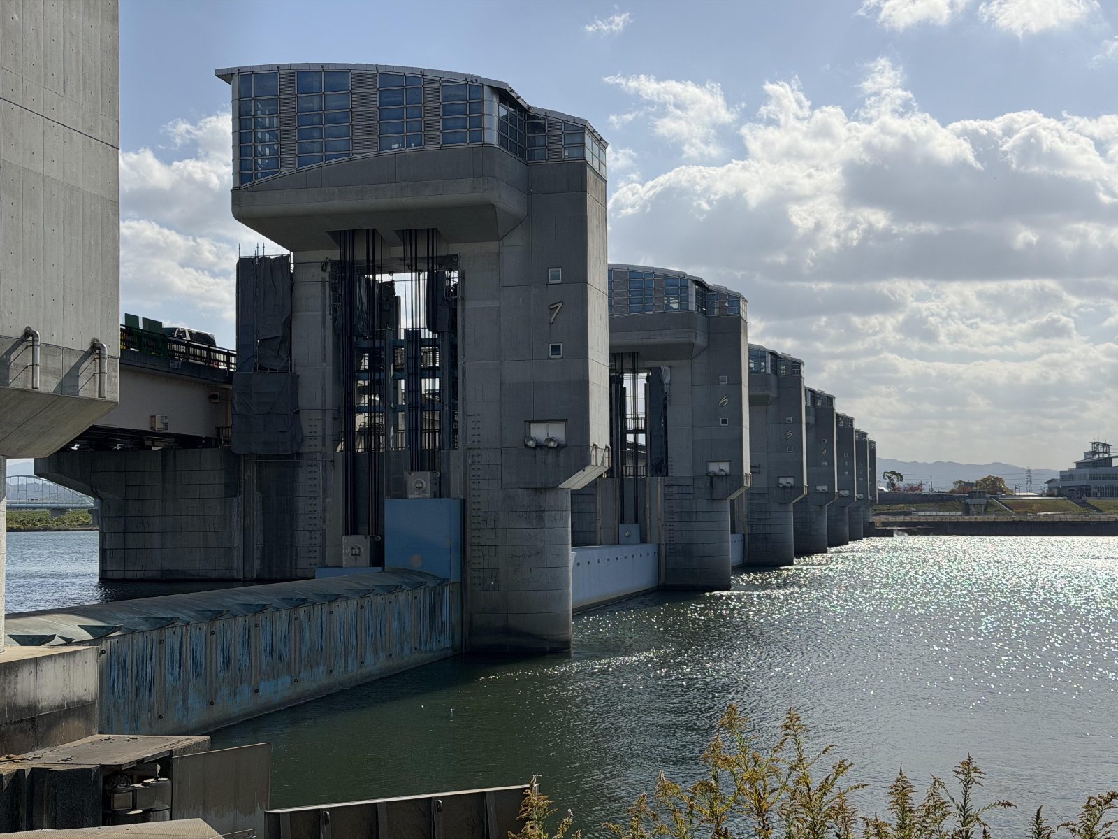 The floodgate on the river
