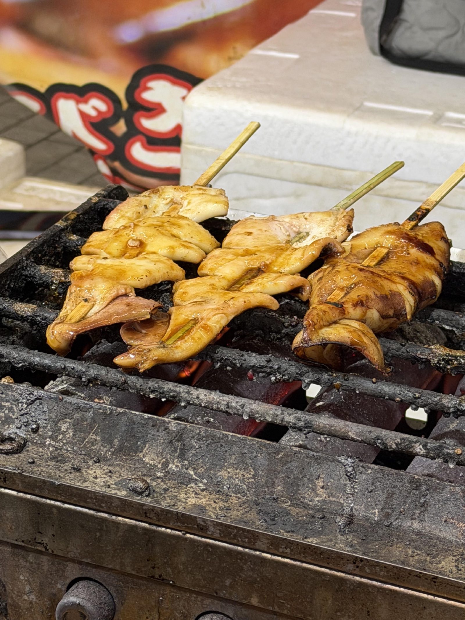 Skewers on the grill