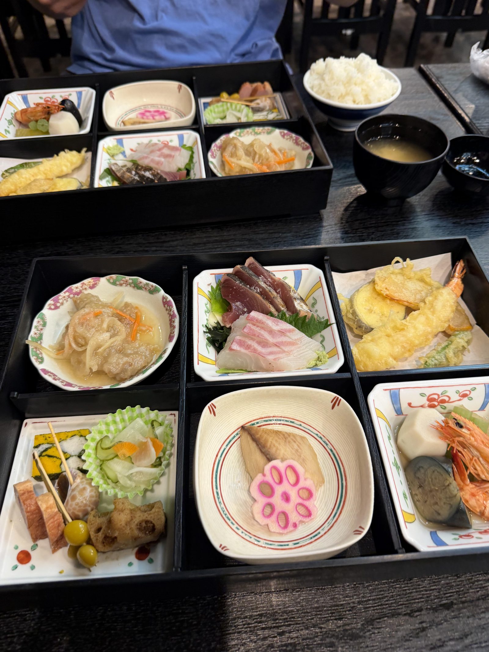 The seafood dinner spread